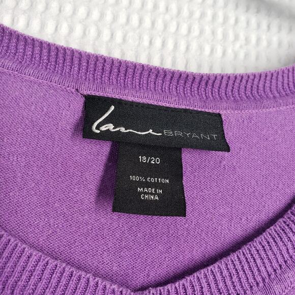 Lane Bryant Cardigan Sweater Womens 18/20 Pastel Purple 3/4 Sleeve Button-Up - Picture 5 of 16